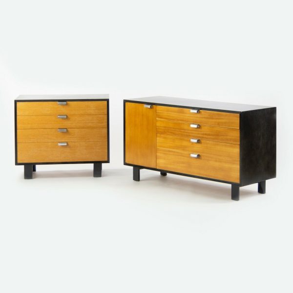 1950s George Nelson Herman Miller Primavera Two Tone Four Drawer Dresser Cabinet For Sale