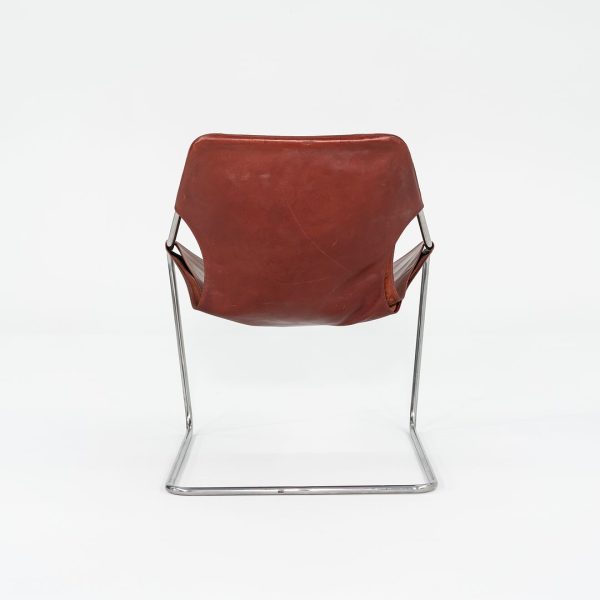 2000s Paulistano Red Brown Leather and Chrome Lounge Armchair by Paulo Mendes Da Rocha for Objekto Supply