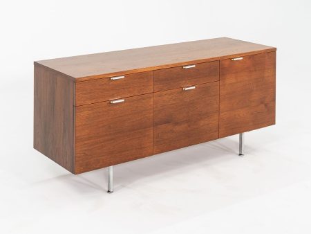 C. 1961 George Nelson for Herman Miller 55 inch Walnut Credenza Cabinet Hot on Sale