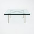 1960s Barcelona Coffee Table by Mies van der Rohe for Knoll in Glass and Stainless Steel Fashion