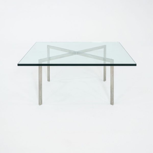 1960s Barcelona Coffee Table by Mies van der Rohe for Knoll in Glass and Stainless Steel Fashion