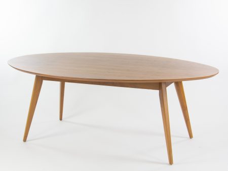 Custom Jens Risom Knoll 78 in Oval Walnut Dining Conference Table Online Hot Sale