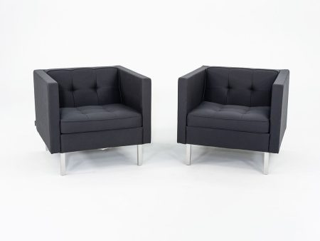 2010s Pair of Nienkamper Tuxedo Classic Lounge Chairs in Grey Fabric Online