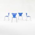 1996 Series 7 Dining Chair, Model 3107 by Arne Jacobsen for Fritz Hansen in Blue Painted Beech Wood Sets Available Online now