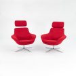 2013 Bob Swivel Chairs by Pearson Lloyd for Coalesse in Red Fabric 2x Available Online Sale