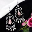 Rose Quartz, White Fresh Water Pearl & Sterling Silver Chandelier For Cheap