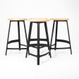 2010s Factory Counter Stool by Sean Dix in Wood and Steel 4x Available Cheap