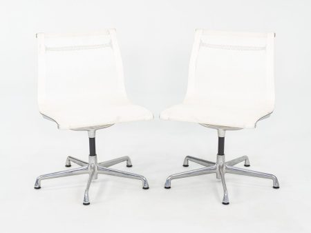 2003 Herman Miller Eames Aluminum Group Side Chair with Antler Base in White Mesh 4x Available Fashion