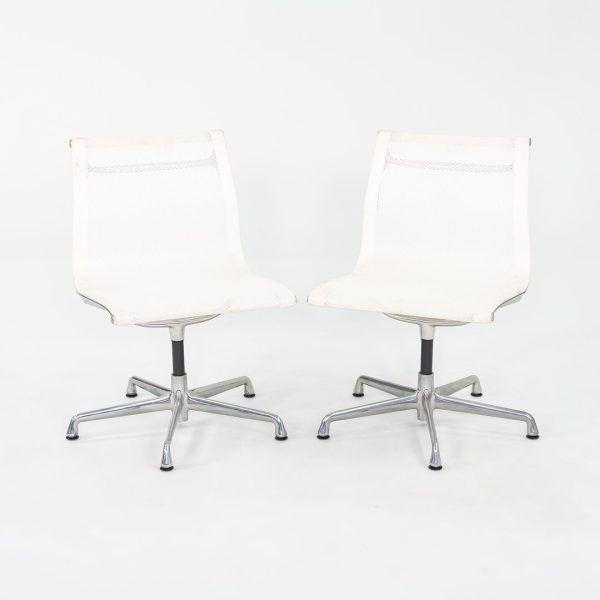 2003 Herman Miller Eames Aluminum Group Side Chair with Antler Base in White Mesh 4x Available Fashion