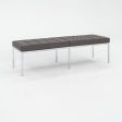 2022 Florence Knoll Three Seat Bench in Dark Brown Leather and Chrome Online