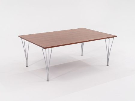 1960s Piet Hein   Bruno Mathsson   Arne Jacobsen for Fritz Hansen Rectangular Coffee Table with Teak Top and Chromed Steel Legs Online