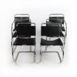 1980s MR10 and MR20 Chairs by Mies van der Rohe for Knoll in Black Leather Fashion