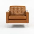 2012 Pair of Florence Knoll Club   Lounge Chairs in Dark Tan or Caramel Leather Cheap