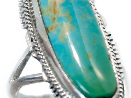 Aaron Toadlena Crow Springs Turquoise Sterling Silver Ring SIZE 6.25 Online now