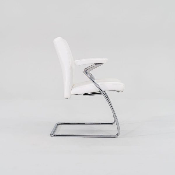 2000 Art Collection Dining Chair by Walter Knoll in White Leather 6x Available Discount