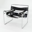 1960s Wassily Lounge Chair, Model B3 by Marcel Breuer for Gavina   Knoll in Black Leather with Chrome Frame 4x Available Online