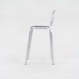 2022 New Nine-O Bar Stool by Ettore Sottsass for Emeco in Brushed Aluminum with Grey Seats 18x Available For Discount