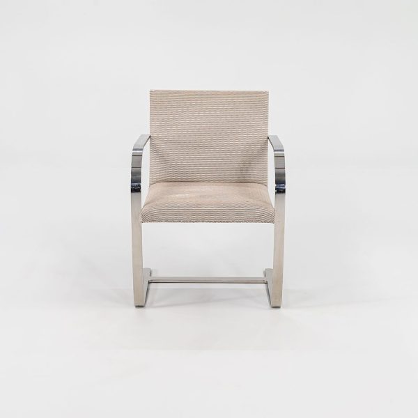 1984 Set of Six Brno Arm Dining Chair, Model 255 by Mies van der Rohe for Knoll in Fabric on Sale