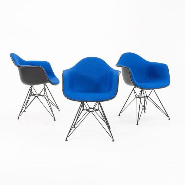 2016 DAR  Eiffel  Arm Chair by Ray and Charles Eames for Herman Miller in Blue Fabric and Black Fiberglass 3x Available Cheap