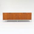 1960S 4-Position Credenza Cabinet, Model 2544 By Florence Knoll For Knoll Steel, Walnut, Marble For Sale