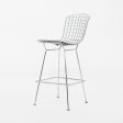 2011 Harry Bertoia for Knoll Chrome Bar Stools with Ivory Fabric Seat Pads 4x Available on Sale