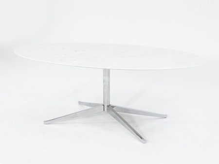 2019 2480T X-Base Dining Table by Florence Knoll for Knoll Carrara Marble, Steel, Substrate Online Hot Sale