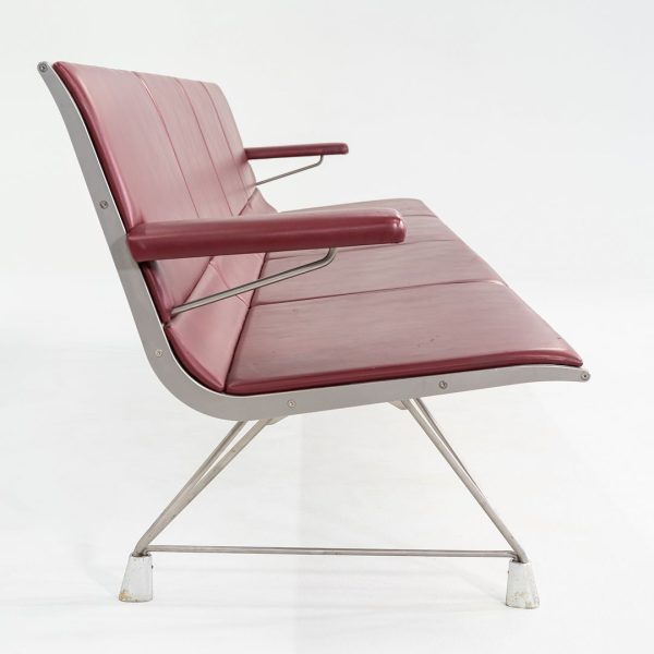 2000s Aero benches by Lievore Altherr Molina for Sellex   Davis in Aluminum and Red Vinyl Sale