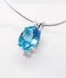 Genuine Swiss Blue Topaz Pendant on Sale