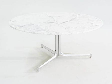 1968 T105 Dining Table by Preben Fabricius and Jorgen Kastholm for Kill International in White Marble and Aluminum Online Hot Sale