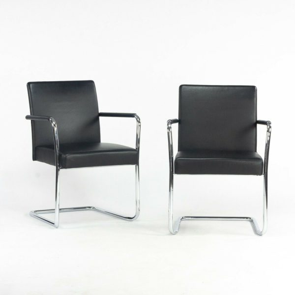 2010s Walter Knoll George Cantilever Stacking Chairs designed by EOOS in Black Leather For Cheap