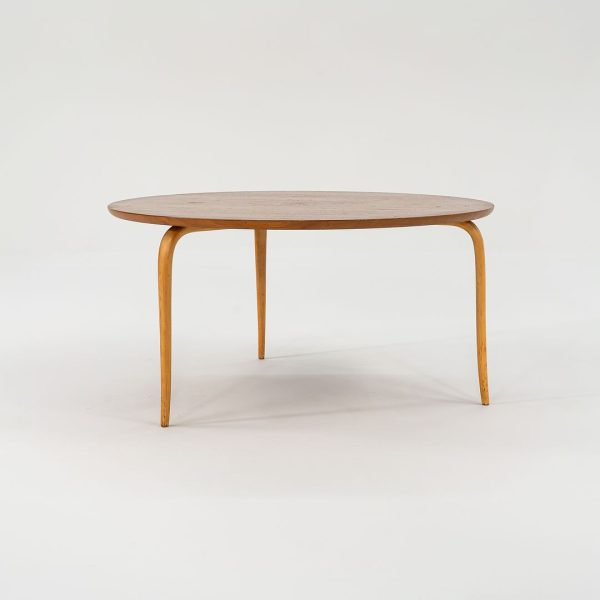 1970s Bruno Mathsson for Firma Karl Mathsson Annika Coffee Table with Round Teak Top, 37 inches Online now