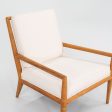 1950s T.H. Robsjohn Gibbings for Widdicomb Lounge Chair in New White Fabric Cheap