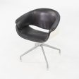 2004 Uwe Fischer for B&B Italia Sina Swivel Arm Dining   Desk Chairs in Black Leather 12+ Available on Sale