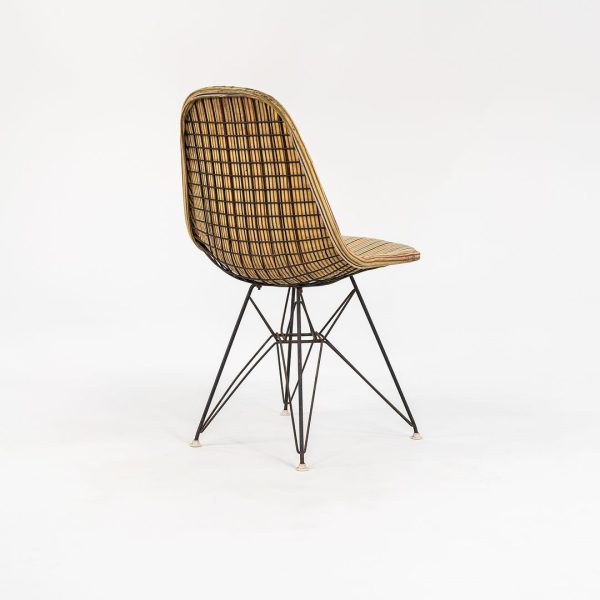 1960s Pair of DKR-1 Chair by Ray and Charles Eames for Herman Miller with Rare Millerstripe Fabric by Alexander Girard For Discount