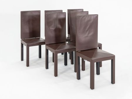 2005 Paolo Piva for B&B ltalia Arcadia High Back Dining Side Chair in Brown Leather 12+ Available Supply