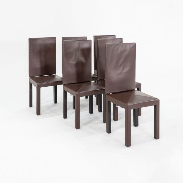 2005 Paolo Piva for B&B ltalia Arcadia High Back Dining Side Chair in Brown Leather 12+ Available Supply