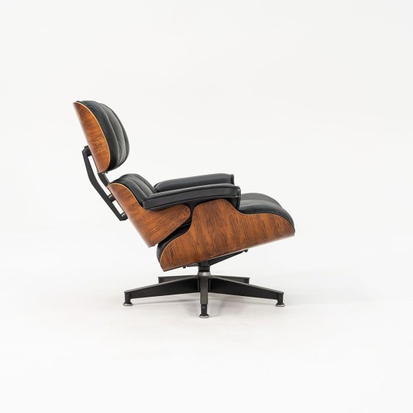 1990 Herman Miller Eames Lounge Chair and Ottoman 670 & 671 by Charles and Ray Eames in Brazilian Rosewood and New Black Leather Online