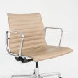 2007 Herman Miller Eames Aluminum Group Management Desk Chairs in Beige Leather 2x Available Hot on Sale