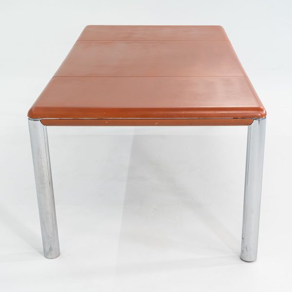 1970s Pfister Table by Charles Pfister for Knoll with Leather-Wrapped Top and Chrome Base Online Hot Sale