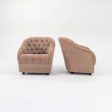 1993 Pair of Tufted Club Chairs, Model 2084 by Ward Bennett for Geiger in Beige Fabric on Sale