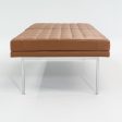 2013 BassamFellows for Geiger Tuxedo Lounge Quilted Bench in Cognac Leather 56x28 inches 1x Available For Discount