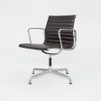 2012 Eames Aluminum Group Side Chair, EA108 by Ray and Charles Eames for Herman Miller in Brown Leather 12+ Available Discount