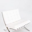 1960s Mies van der Rohe for Knoll Barcelona Lounge Chair and Ottoman in Sabrina White & Stainless Fully Restored Fashion