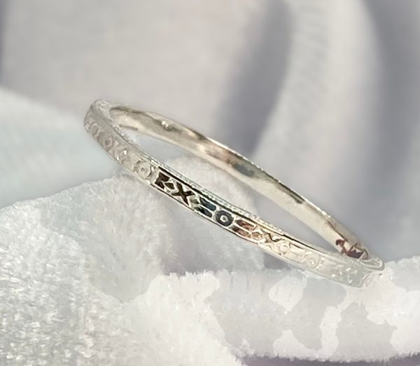 Band- Engraved on 3 Sides Sterling Silver Ring Stackable Supply