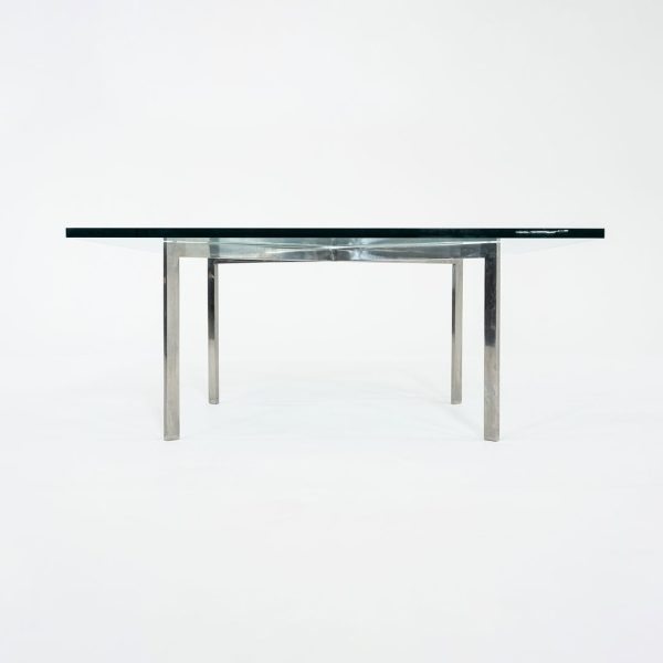 1960s Barcelona Coffee Table by Mies van der Rohe for Knoll in Glass and Stainless Steel Fashion