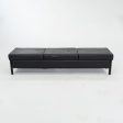 1993 Leather Three Seat Bench by Metropolitan Furniture in Black Leather Cheap