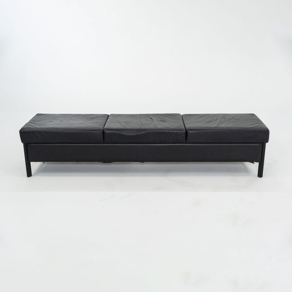 1993 Leather Three Seat Bench by Metropolitan Furniture in Black Leather Cheap