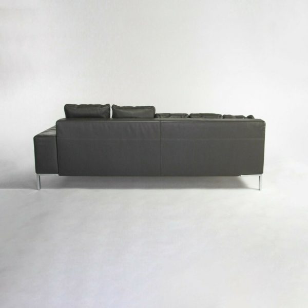 1999 Zanotta Alfa IGrey Leather Sectional Modular Sofa by Emaf Progetti 2x Avail Cheap