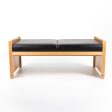 1995 2-Seater Mission Bench by Brian Kane for Metropolitan Furniture in Maple and Black Leather Fashion