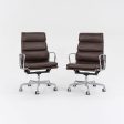 2006 Soft Pad Executive Chair, Model EA437 by Charles and Ray Eames for Herman Miller in Brown Leather 3x Available Sale